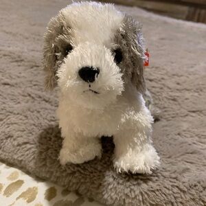 Ty Beanie Baby Herder - Gray and White
